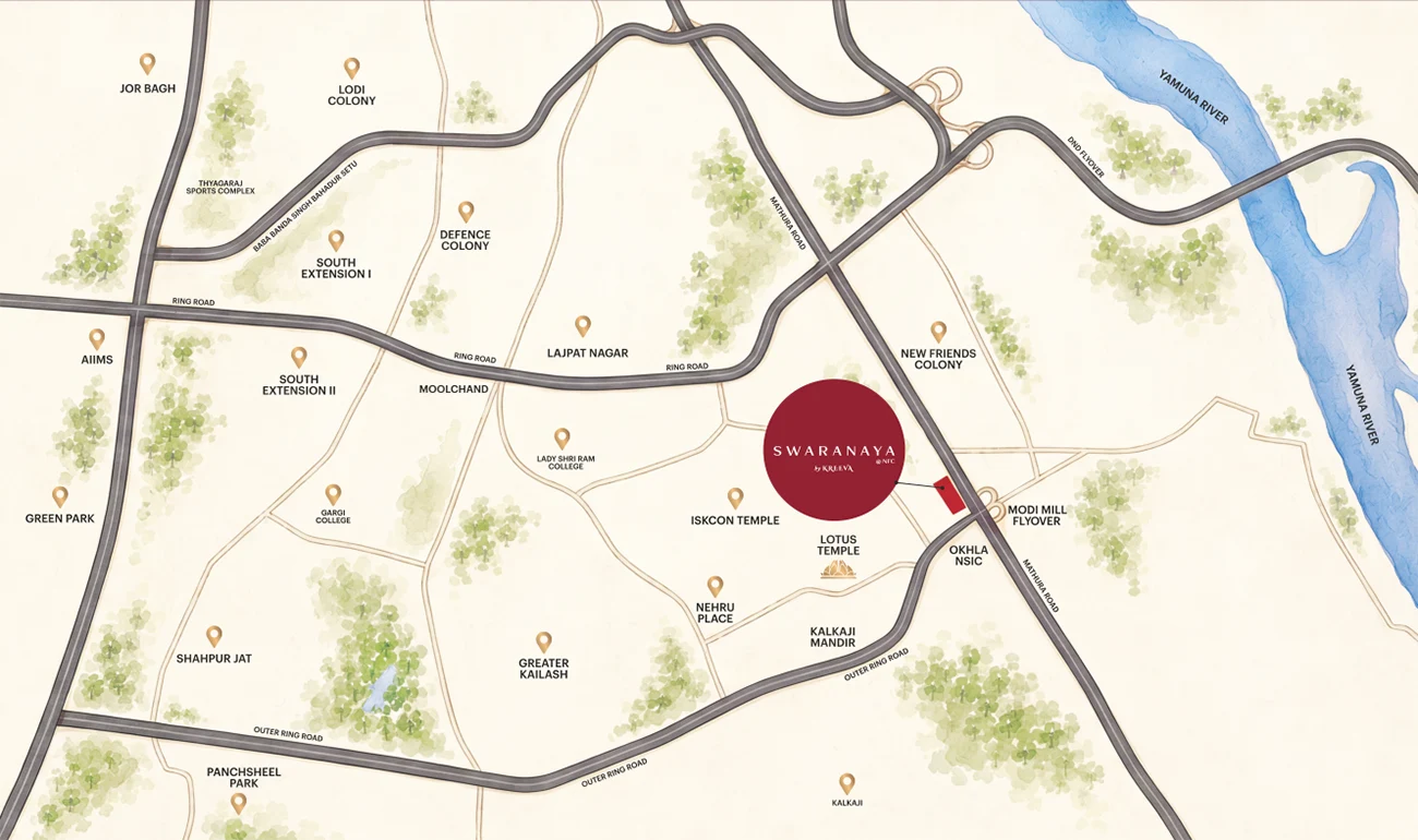 Kreeva Swaranaya New Friends Colony Location Map